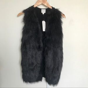 Black fur vest